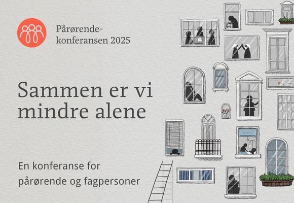 plakat som skriver "Sammen er vi mindre alene".
