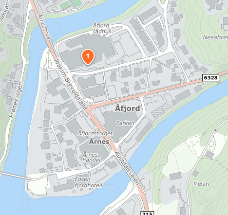 kart over øvre årnes. - Klikk for stort bilde