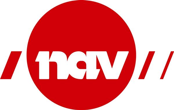 logoen til nav i rødt og hvitt.